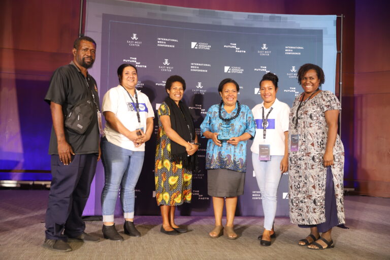 InsidePNG Staff pose for a photo on Day 1 of the International Media Conference. [[Picture/Charlie Piringi]]