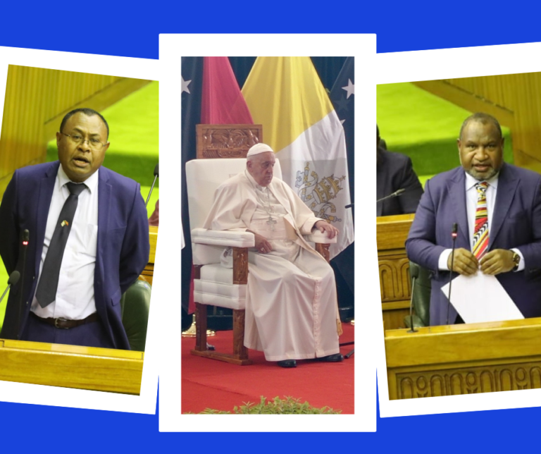 Tomuriesa ashamed of Marape’s actions over Papal visit Douglas Tomuriesa, Pope Francis and James Marape