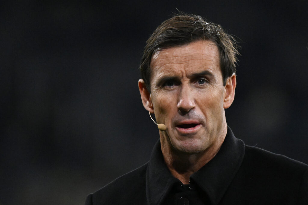 Andrew Johns doing broadcast duties during the NRL Round 18 match between the Parramatta Eels and the New Zealand Warriors at Commbank Stadium in Sydney, Friday, July 15, 2022. (AAP Image/Dean Lewins)
