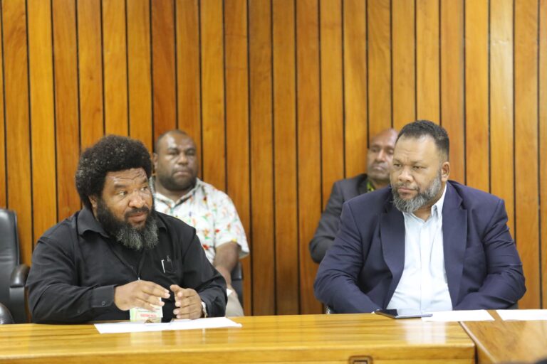 Stop suppressing media workers for political brownie points! Media Council President Neville Choi and FM100 Talkback show Host Culligan Tanda at the Parliamentary Committee Hearing