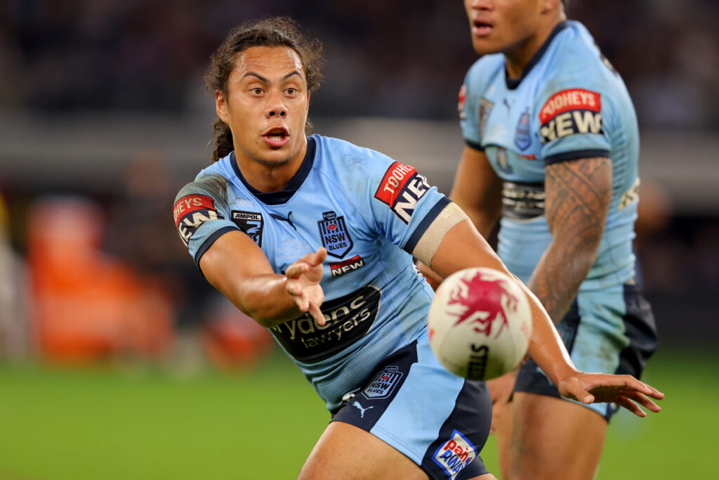 Jarome Luai will be back together with his old Penrith 'other half' Nathan Cleary in Origin II. (AAP Image/James Worsfold)