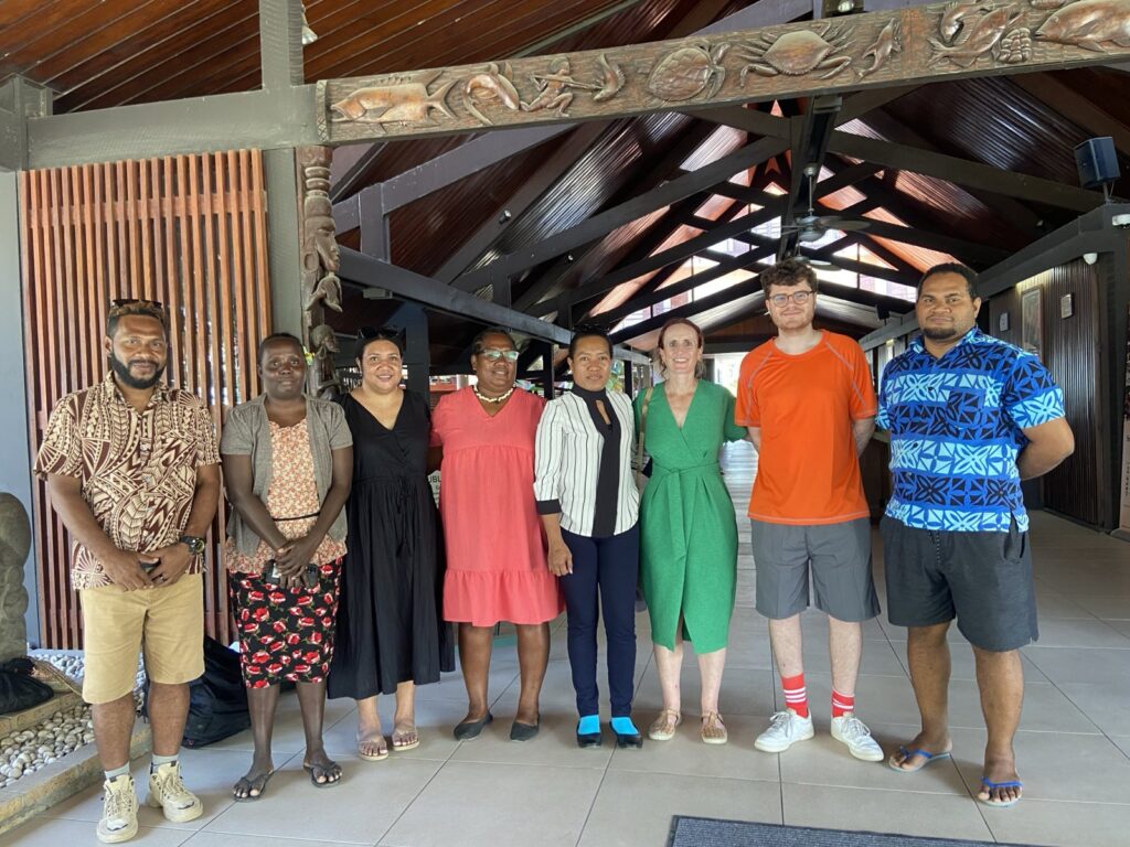 Pacific journalists from In-depth Solomons and Inside PNG with Deputy New Zealand High Commissioner to Solomon Islands
