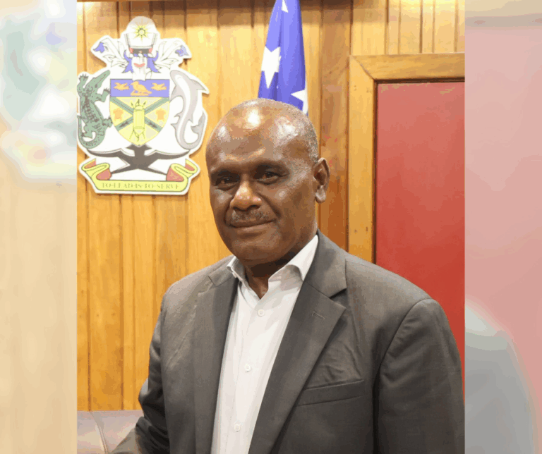 Manele’s Diplomatic Gambit: Pacific Unity the ‘Pacific Way’ Dark skinned bald man wearing a suits.
