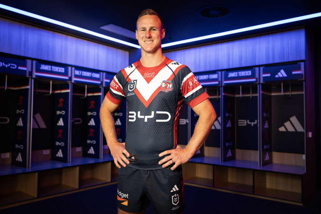 New Sydney Roosters recruit Daly Cherry-Evans poses for photos
