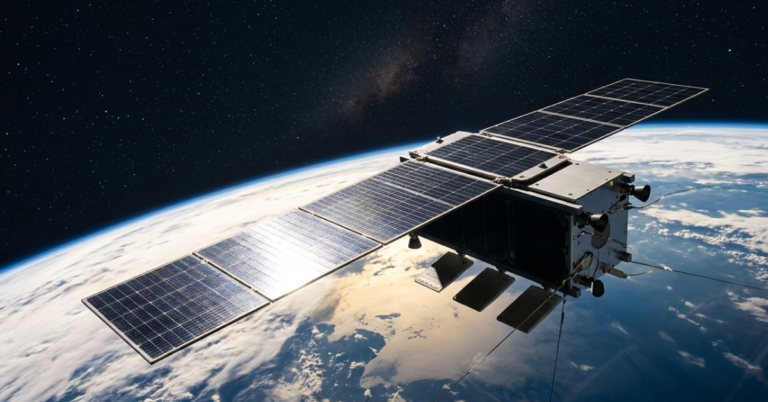 Gemini Ai generated Image of Starlink satellite over earth.