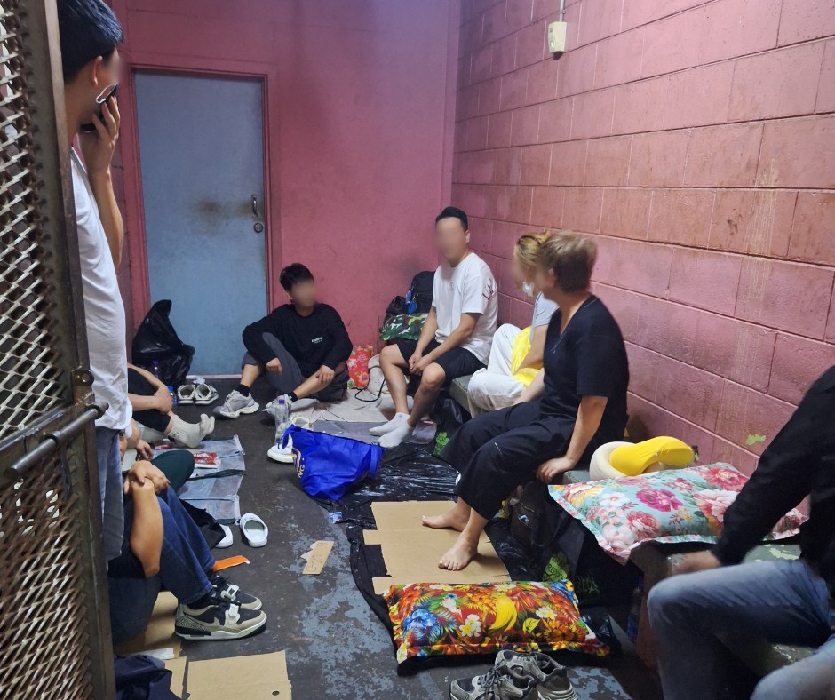 Gold smugglers at Boroko police station.