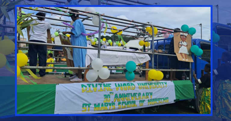 Vibrant informational float kicks off 30th anniversary program for DWU Rabaul