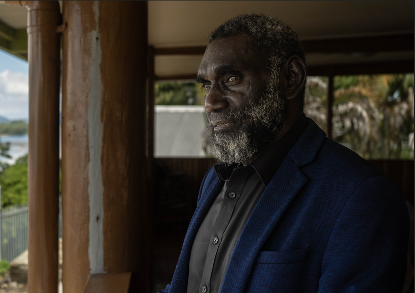CAPTION: Bougainville President Ishmael Toroama on the veranda of his office on Buka Island, Papua New Guinea.
